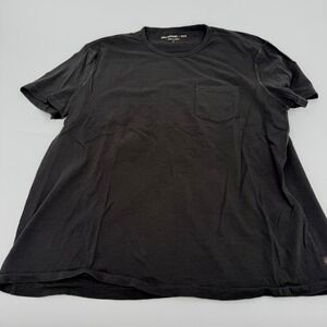 John Varvatos USA Mens Black Slub Cotton Pocket T-Shirt Size L Peace Sign Tag